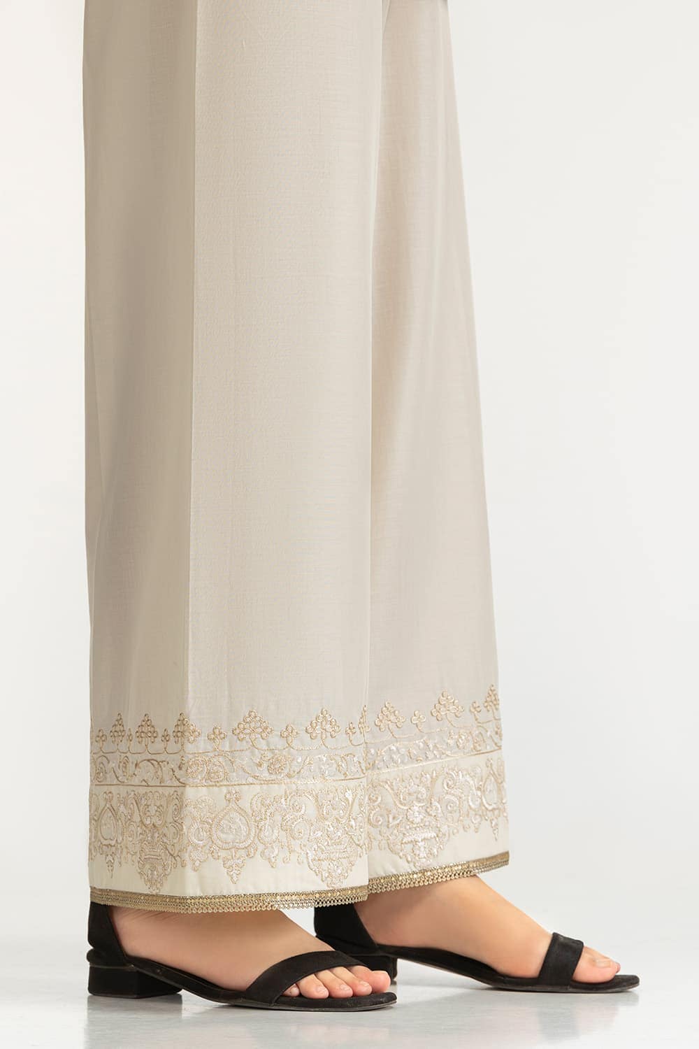 Beige Lawn Embroidered Trouser Iusttr-42002