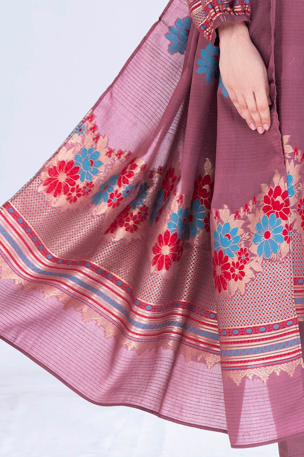 3 Piece Unstitched Jacquard Suit