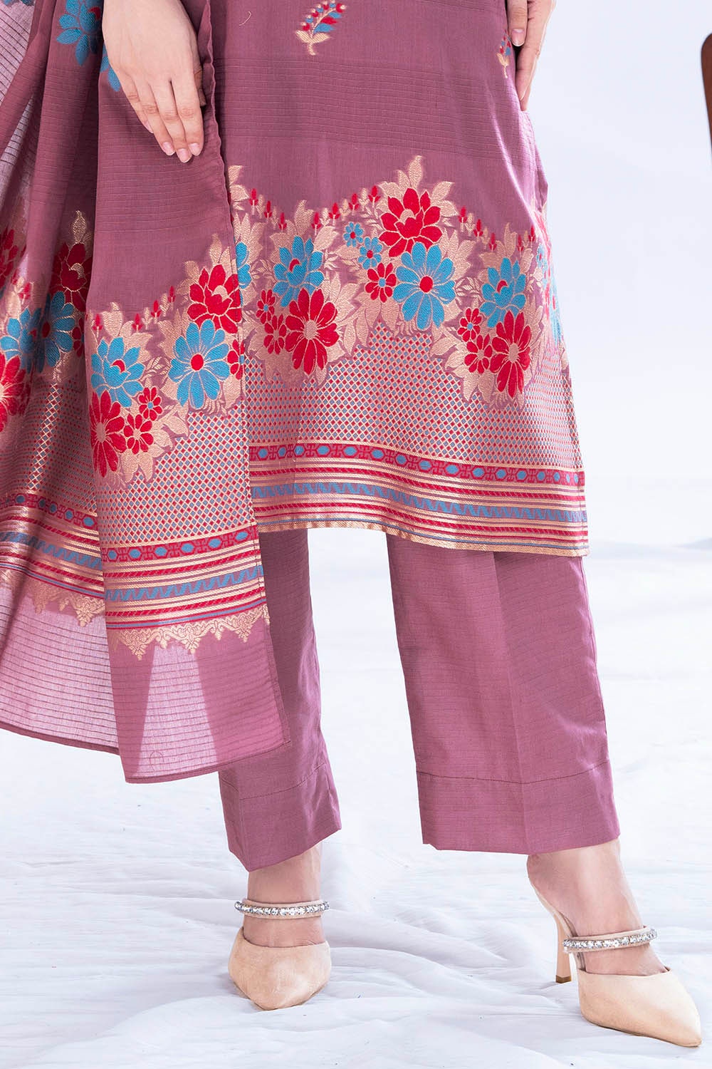 3 Piece Unstitched Jacquard Suit