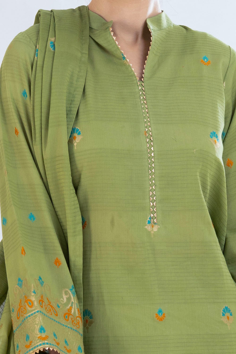 3 Piece Unstitched Jacquard Suit