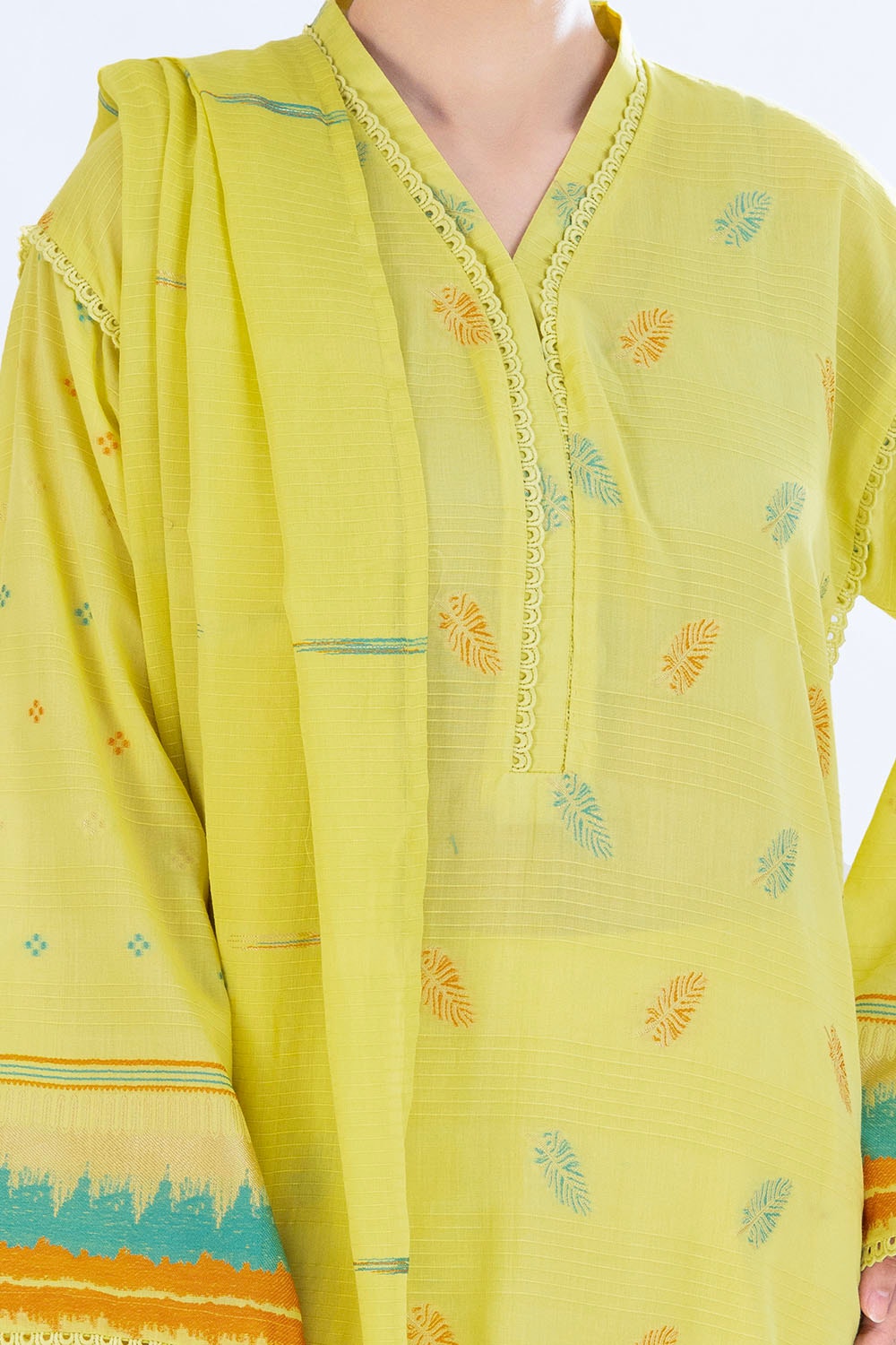 3 Piece Unstitched Jacquard Suit