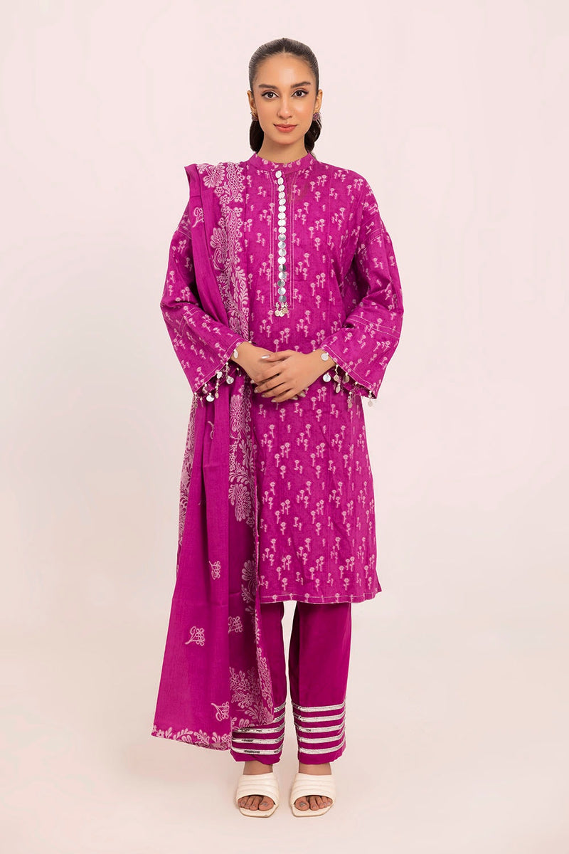 3 Piece Unstitched Jacquard Suit