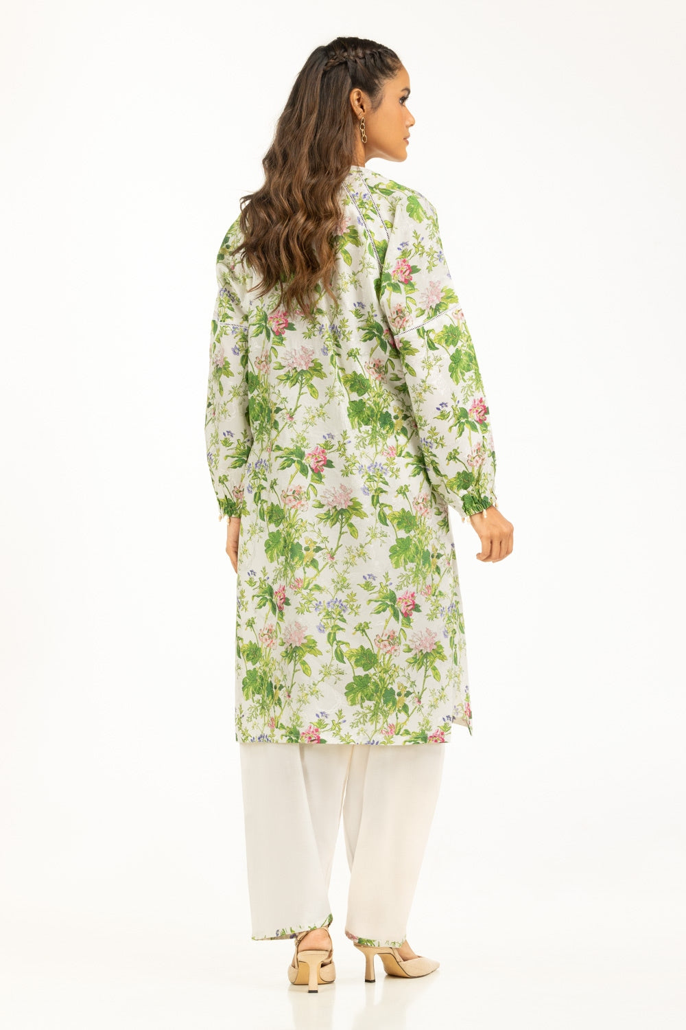 White Gold Unstitched Fabric Blended-LF