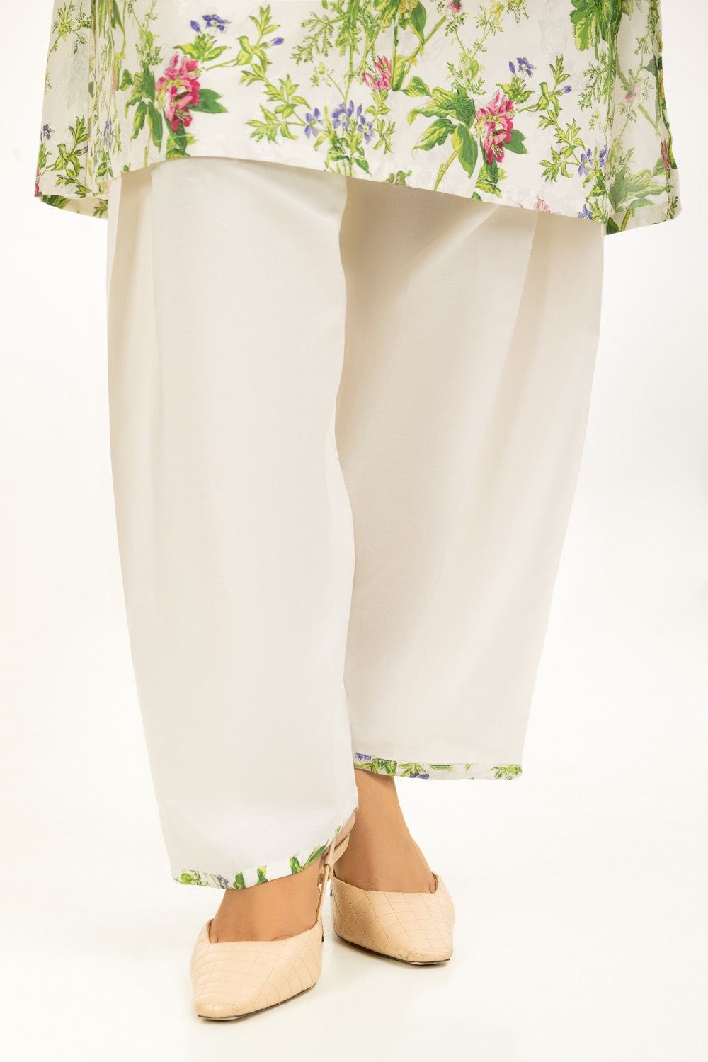 White Gold Unstitched Fabric Blended-LF