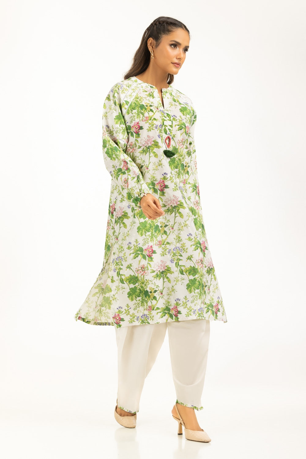 White Gold Unstitched Fabric Blended-LF