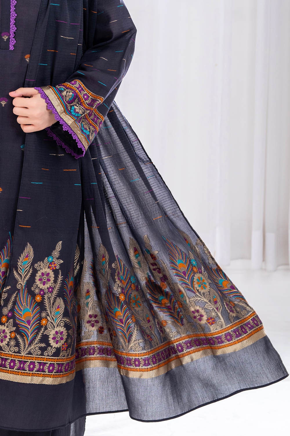 3 Piece Unstitched Jacquard Suit