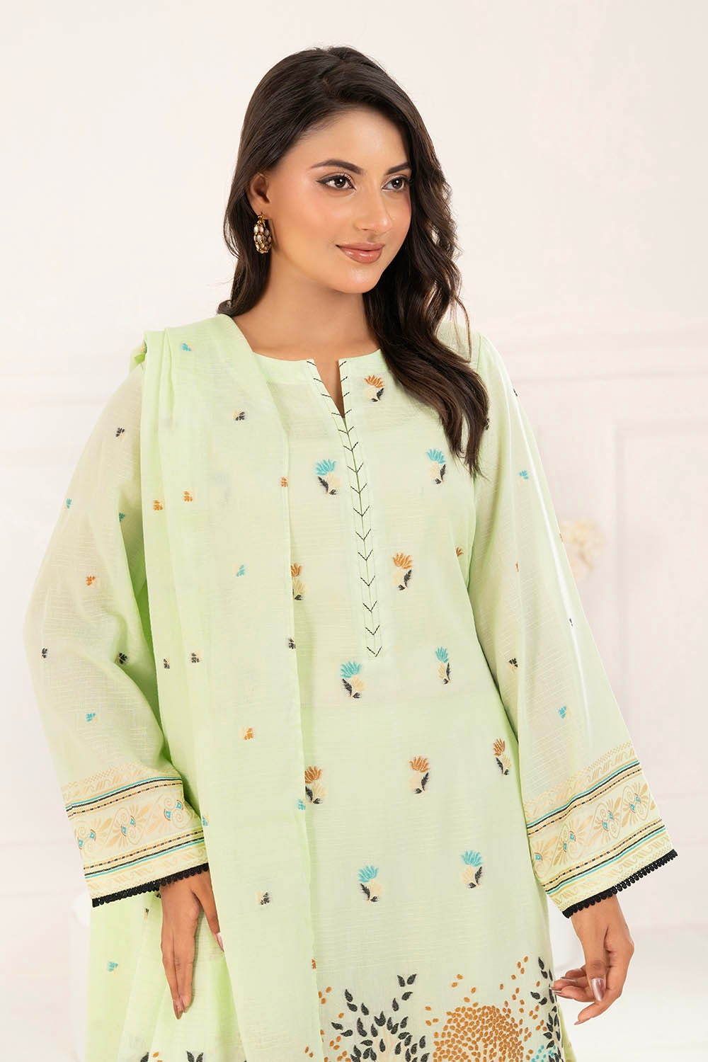 3 Piece Unstitched Jacquard Suit