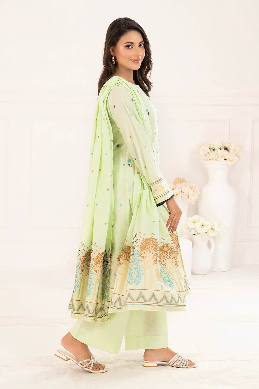 3 Piece Unstitched Jacquard Suit