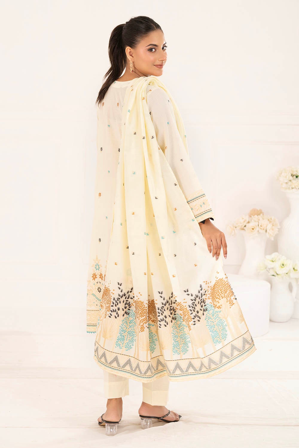 3 Piece Unstitched Jacquard Suit