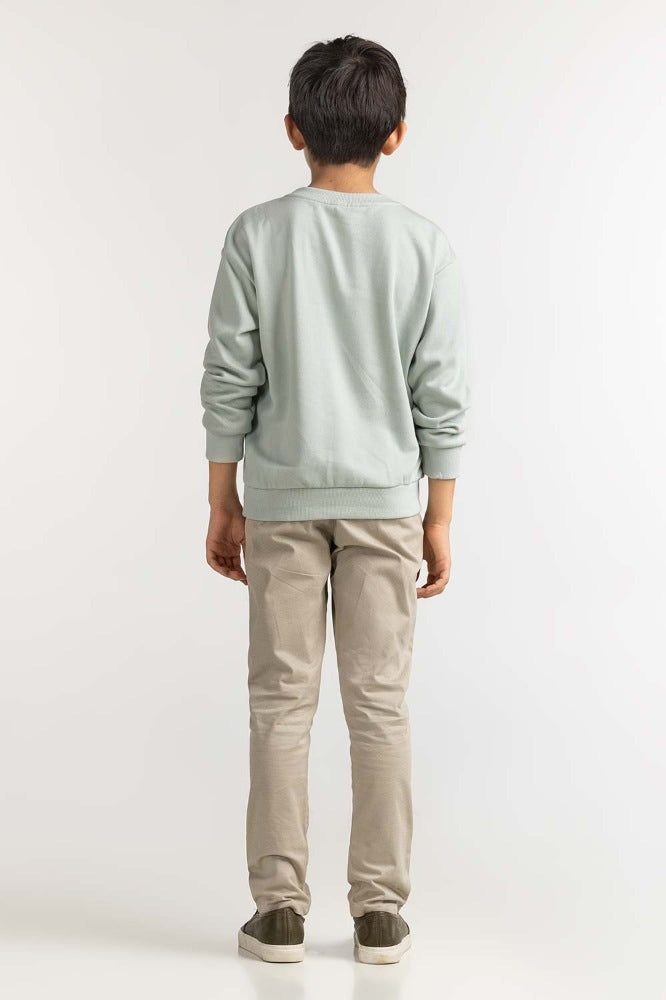 Junior Boy Blue Printed Sweatshirt