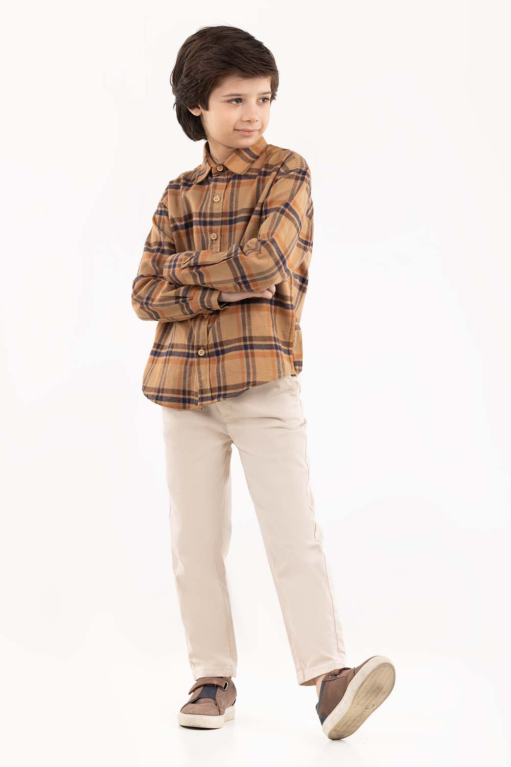Junior Boy Khaki Casual Shirt