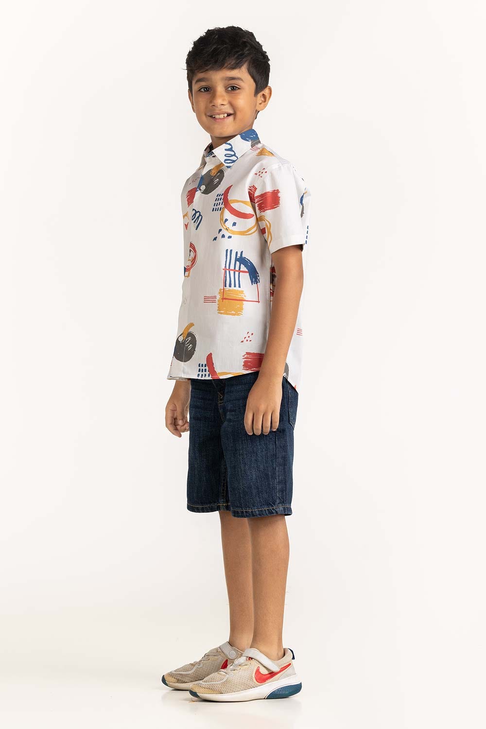 Junior Boy Multi Printed Casual Shirt