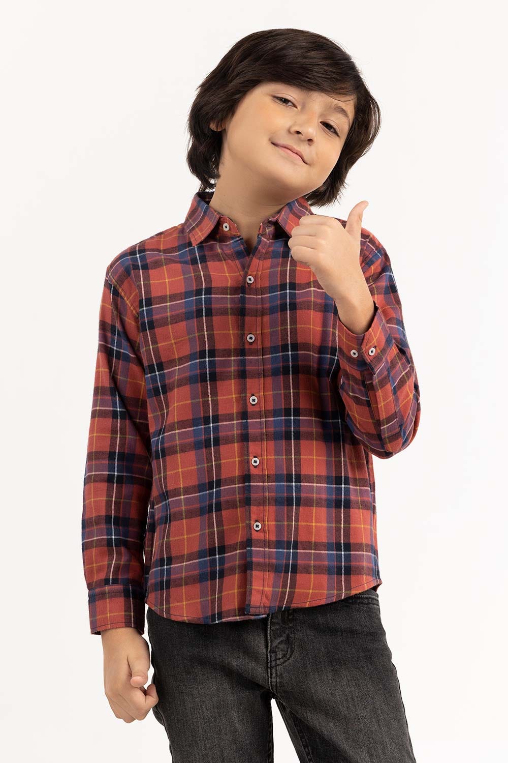 Junior Boy Salmon Casual Shirt