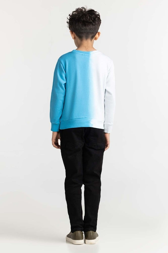 Junior Boy White Printed Sweatshirt