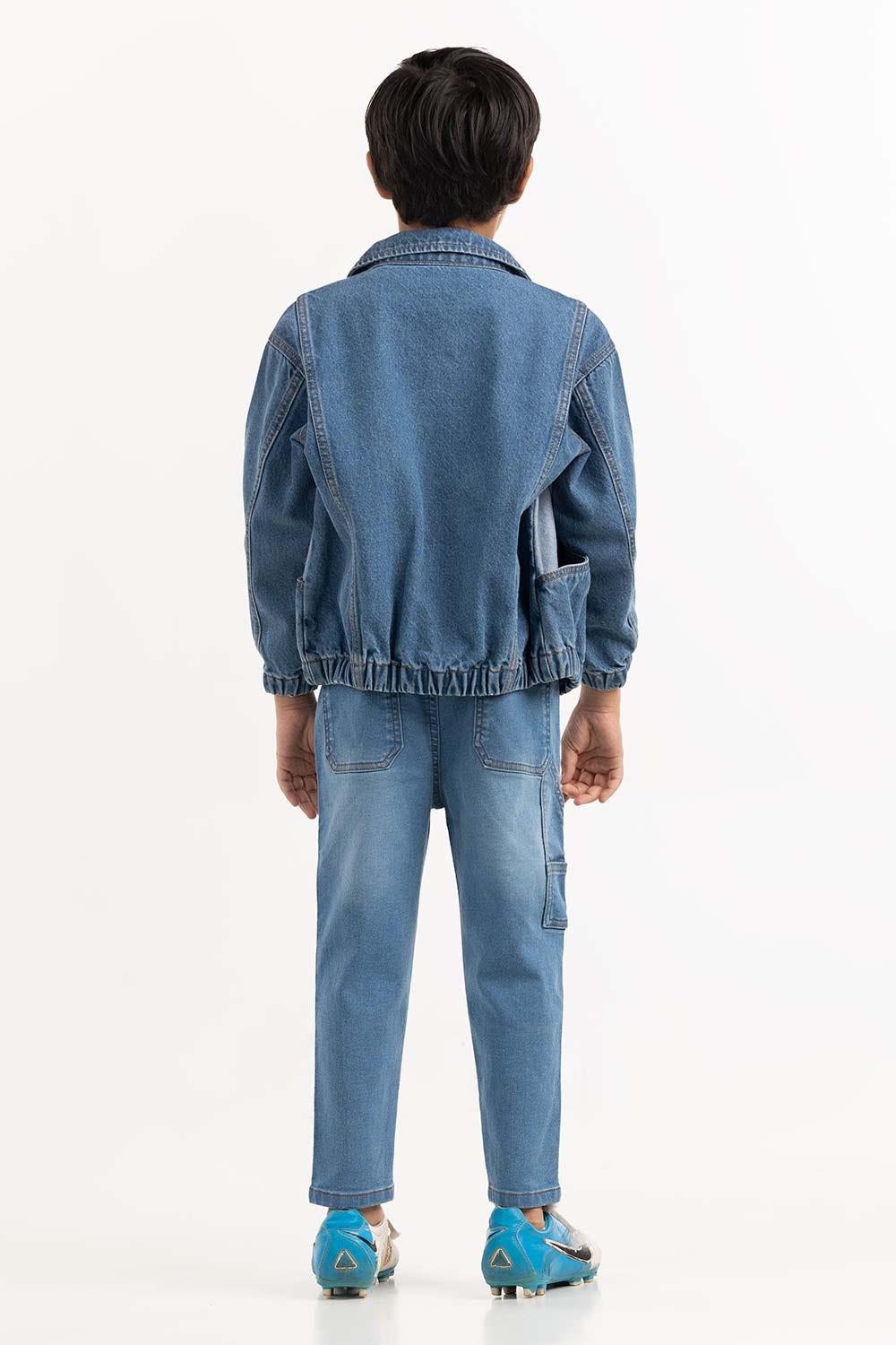 Junior Boy Light Blue Collared Denim Jacket