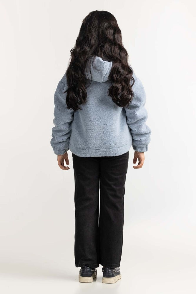 Junior Girl Blue Basic Hoodie