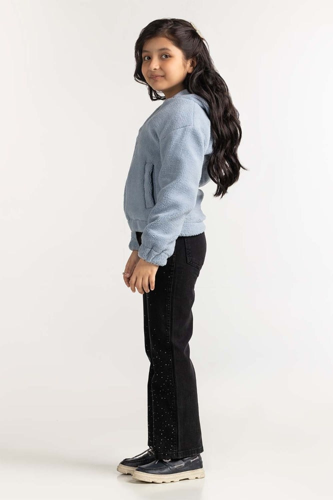 Junior Girl Blue Basic Hoodie