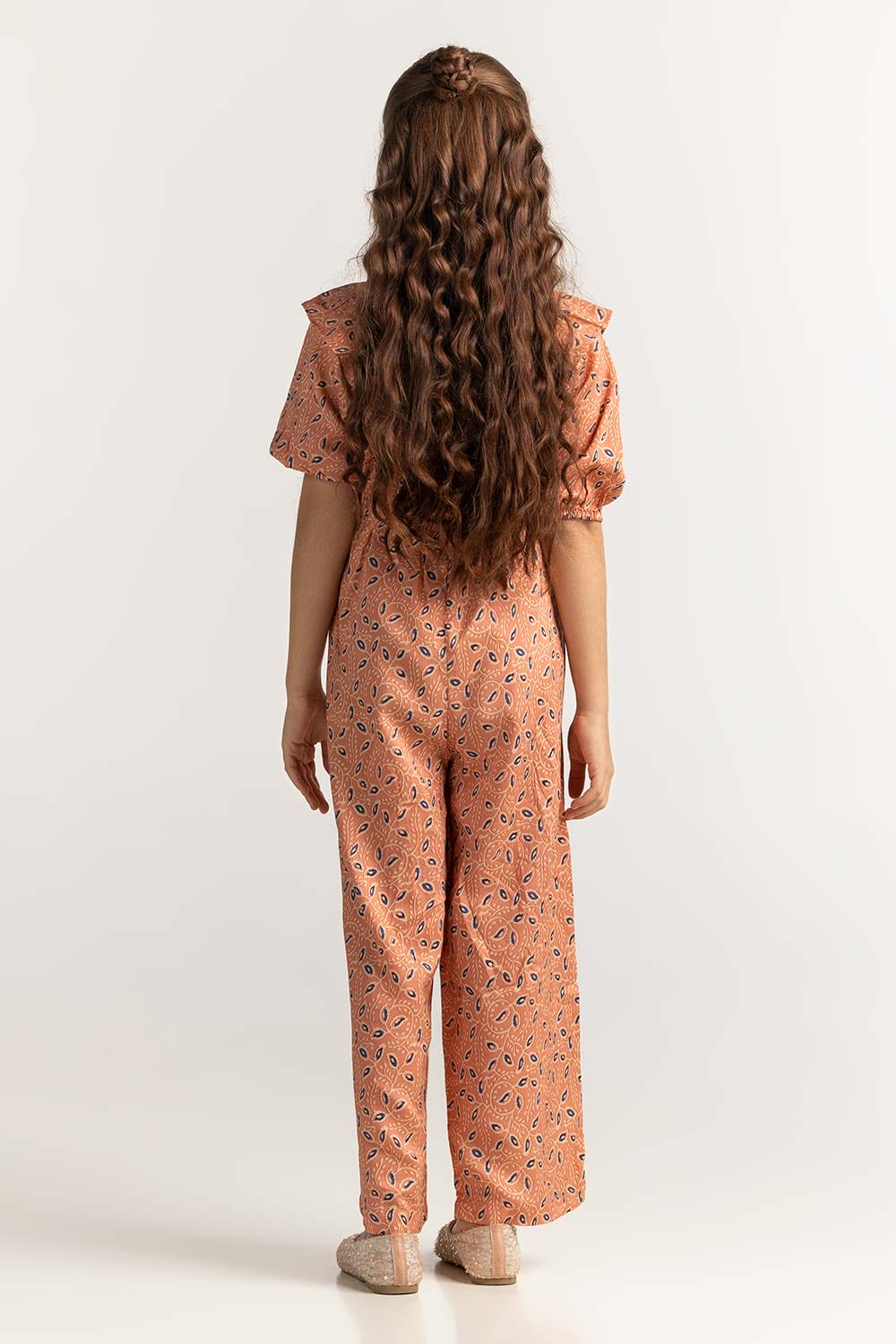 Junior Girl Peach Basic Jump Suit