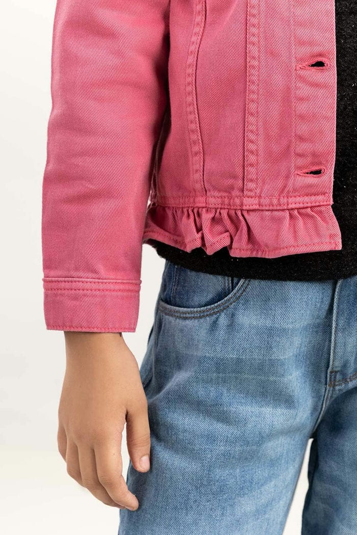 Junior Girl Pink Non Denim Jacket