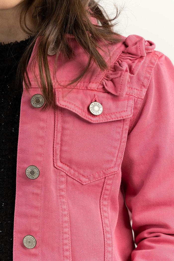 Junior Girl Pink Non Denim Jacket