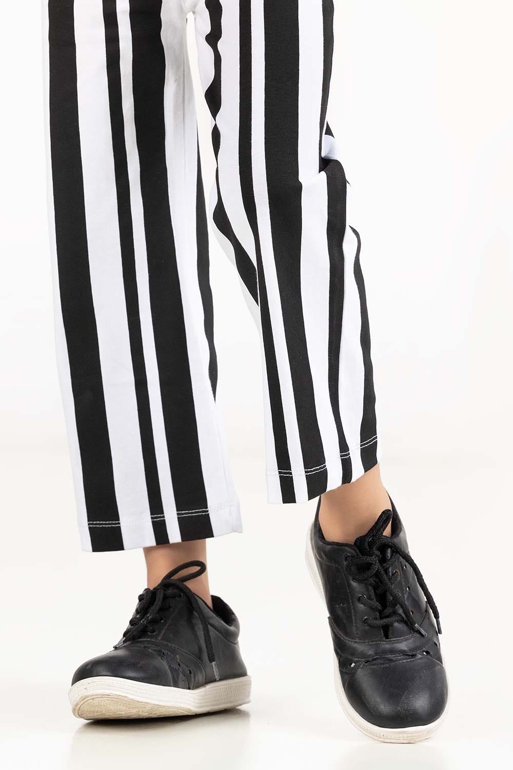 Junior Girl White And Black Trouser