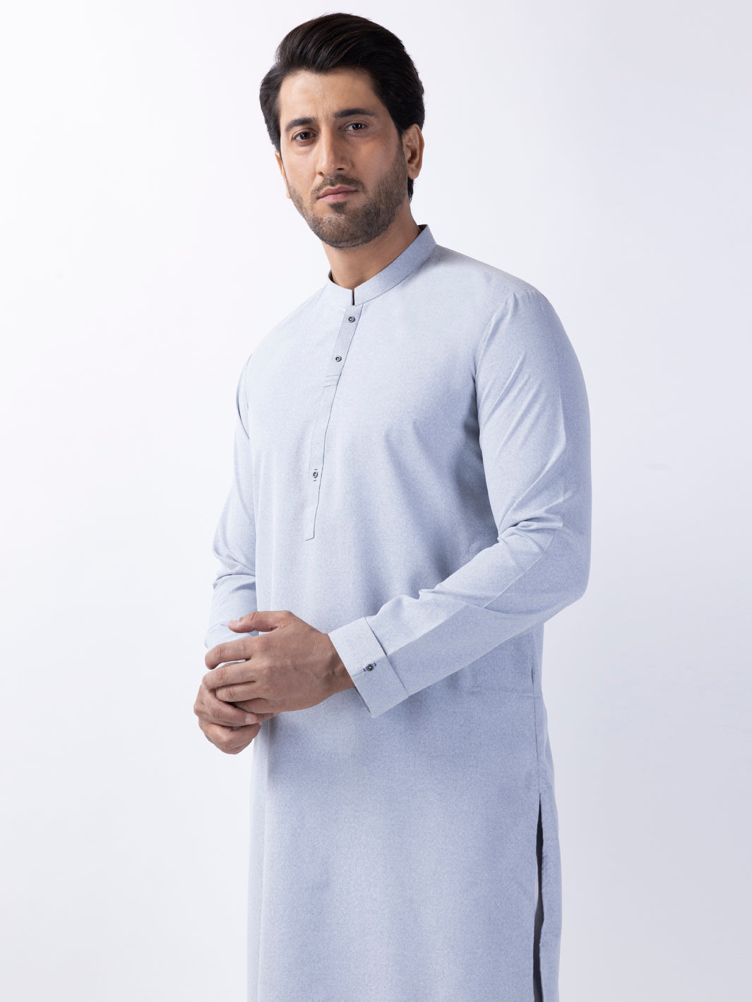 Light Grey Blended Kurta - AL-K-1155