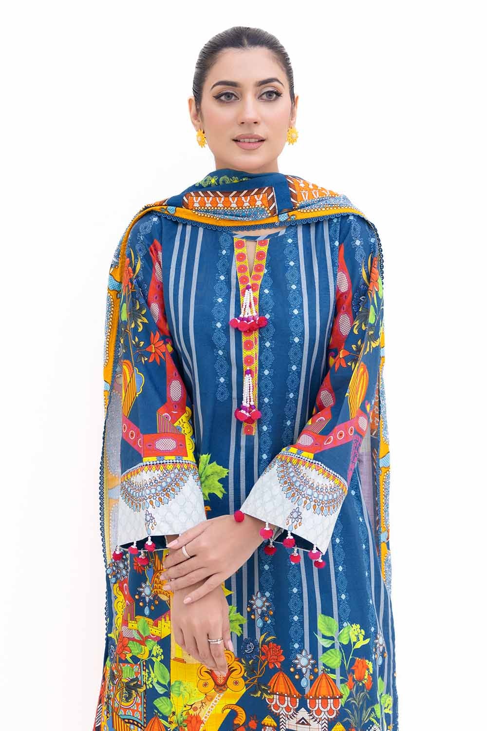3 Piece Unstitched Printed Thick Khaddar Suit