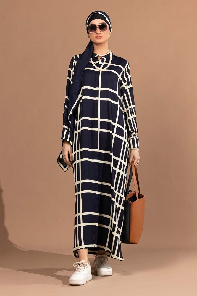 Georgette Printed Abaya With Scarf
