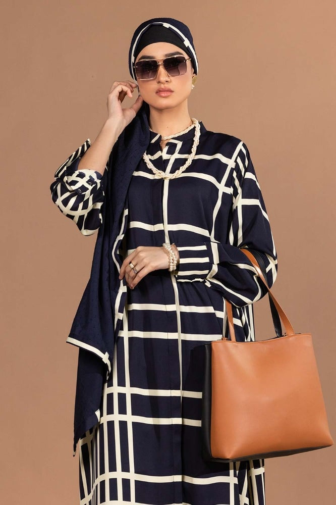 Georgette Printed Abaya With Scarf