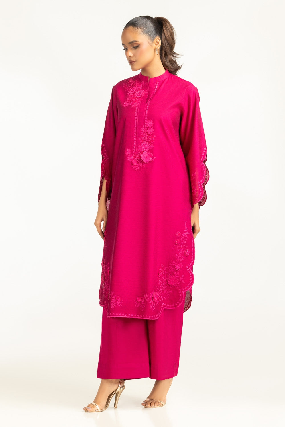 Khadi net Embroidered Co-Ord Set