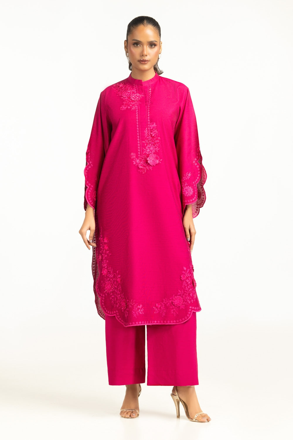 Khadi net Embroidered Co-Ord Set