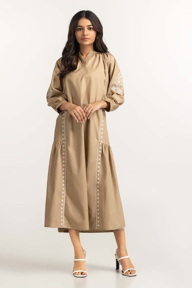Khaki Basic Dress
