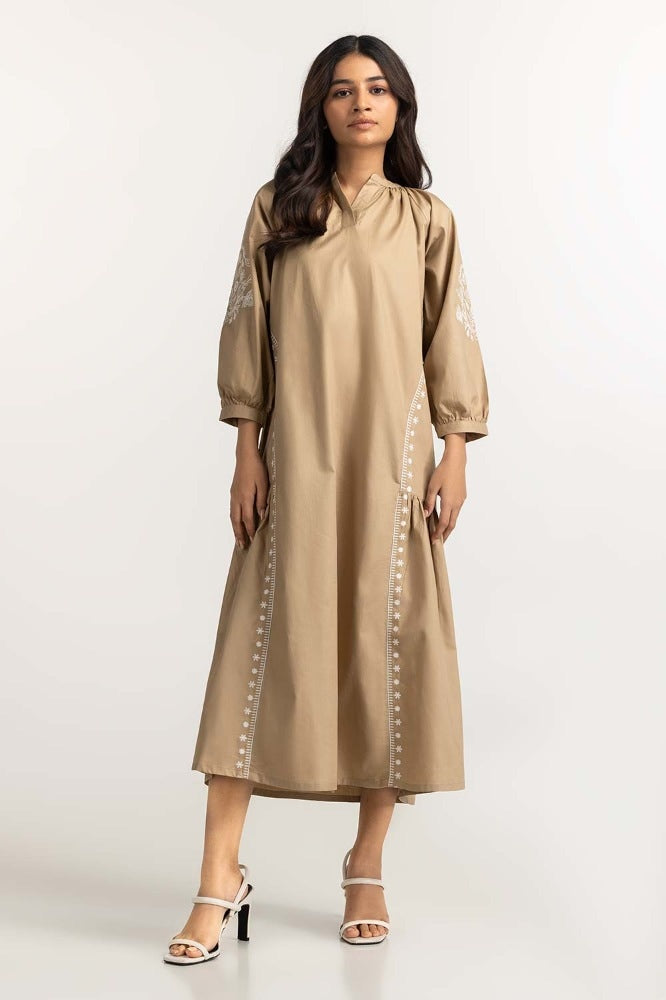 Khaki Basic Dress