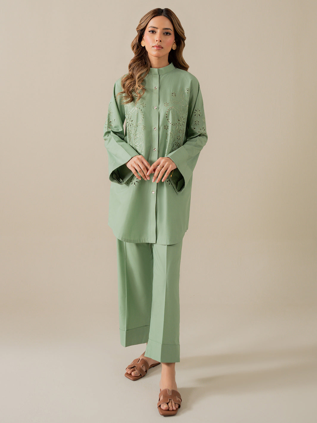 Sage - Sld18-25 - 2Pc Embroidered Set