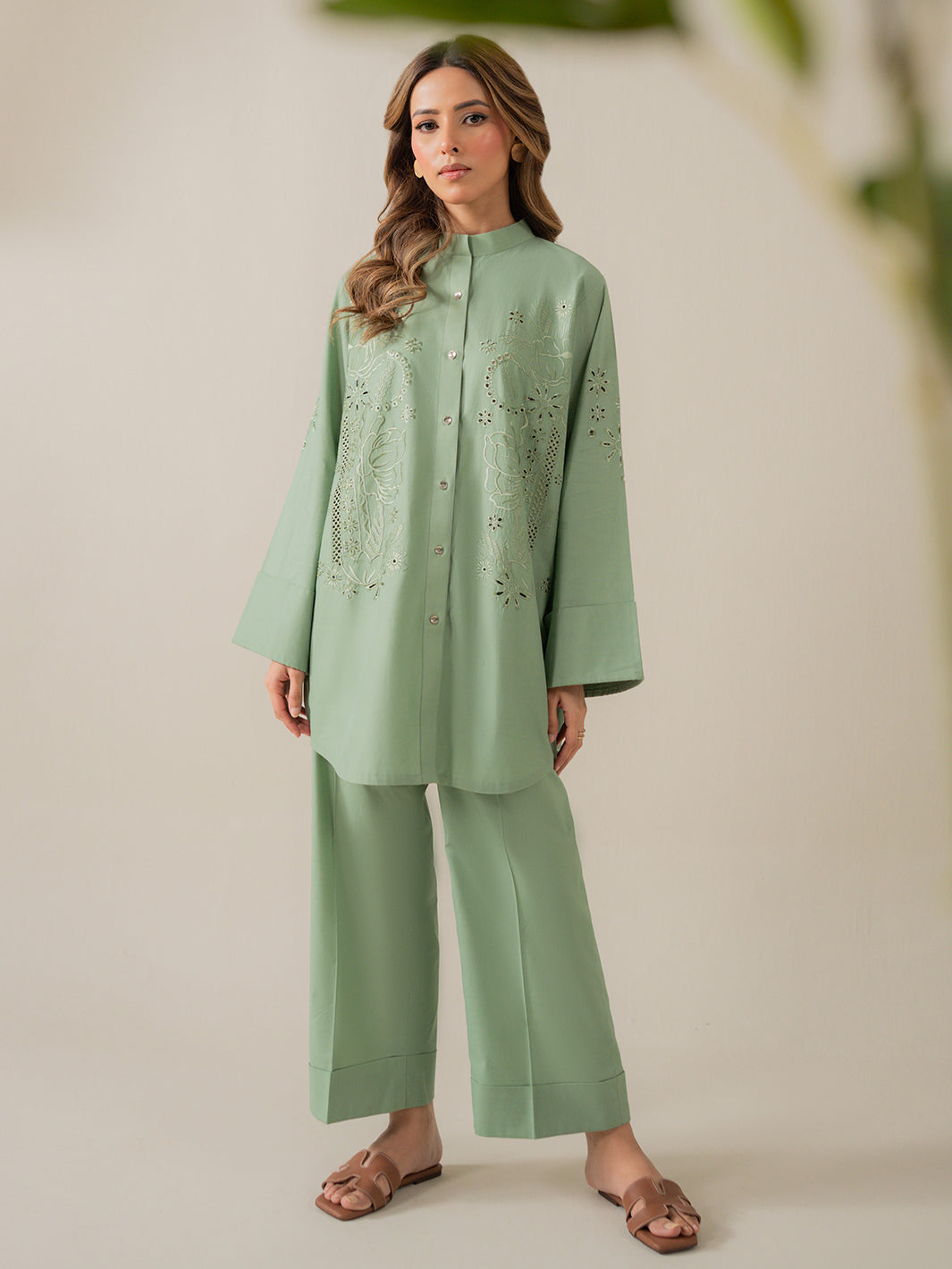 Sage - Sld18-25 - 2Pc Embroidered Set