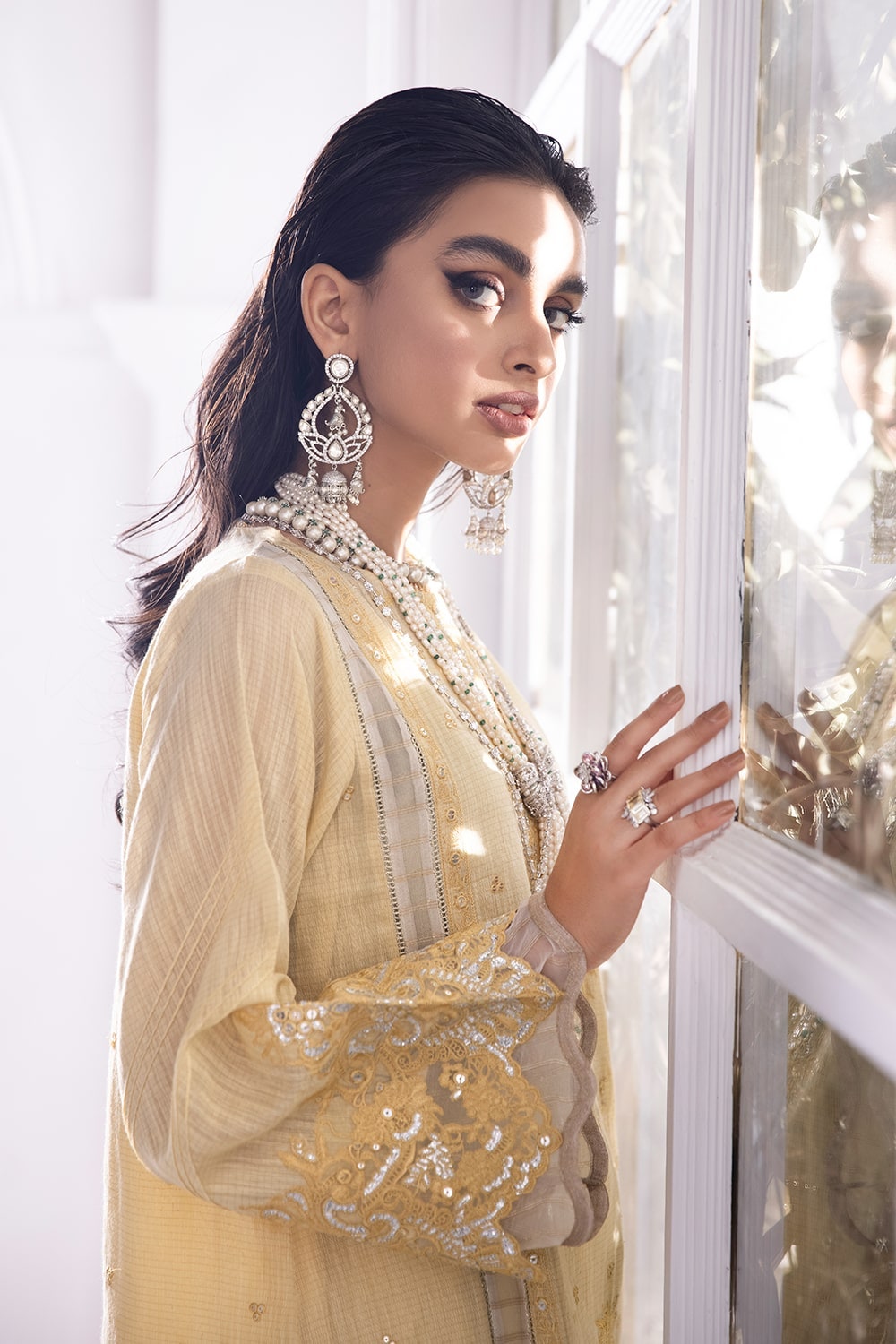 Luxury Pret Zari Embroidered Shirt