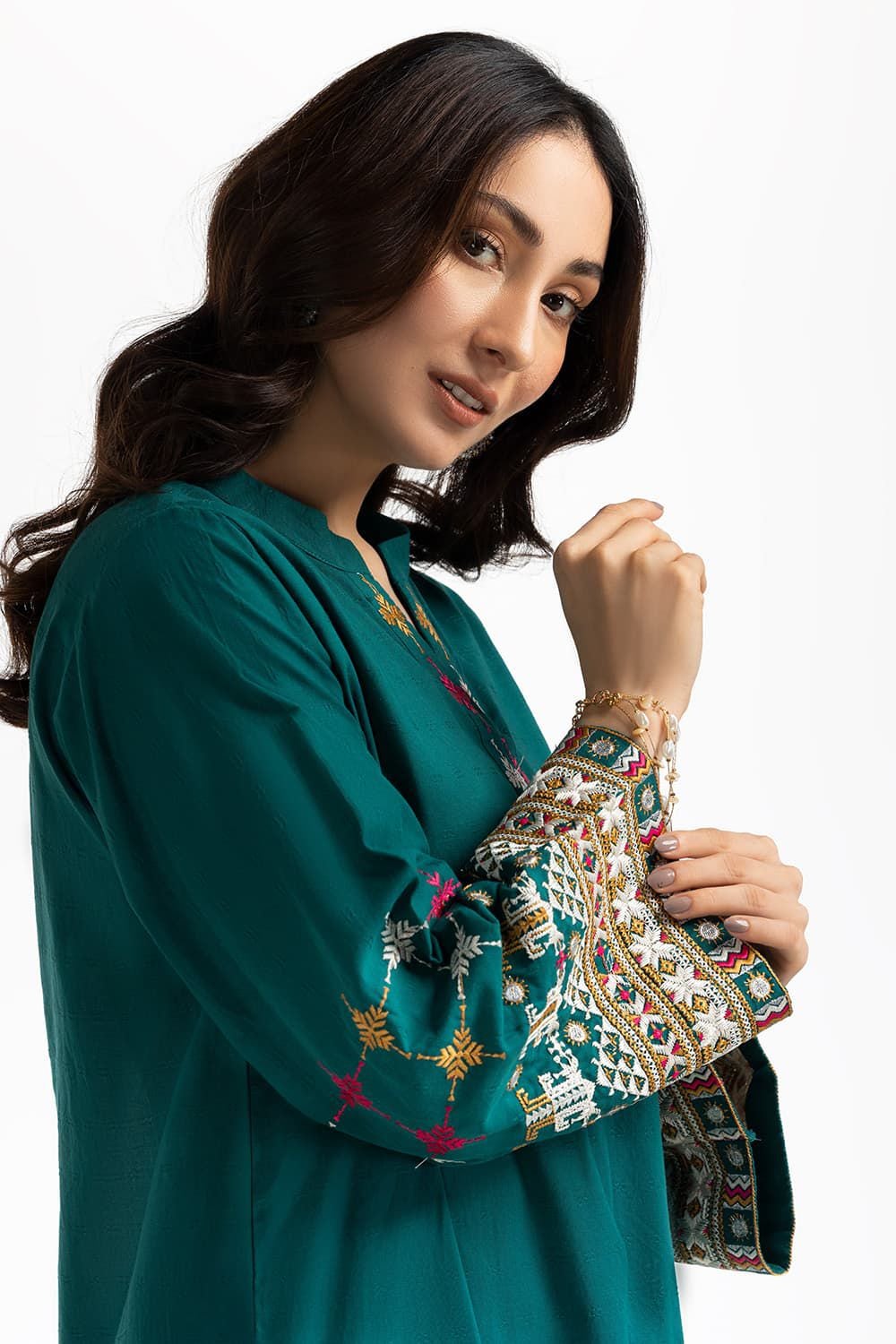 Chambray Embroidered Shirt