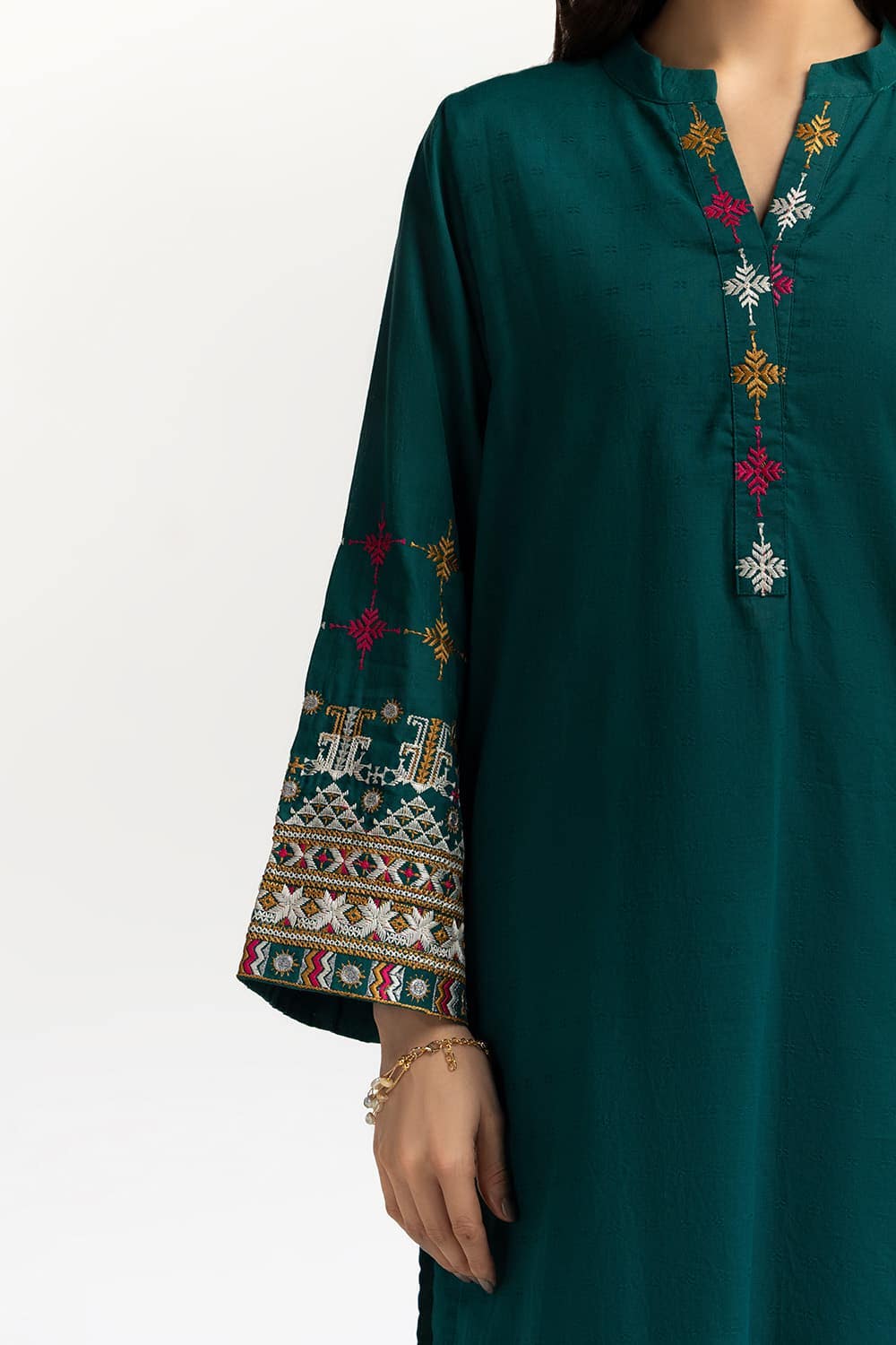 Chambray Embroidered Shirt