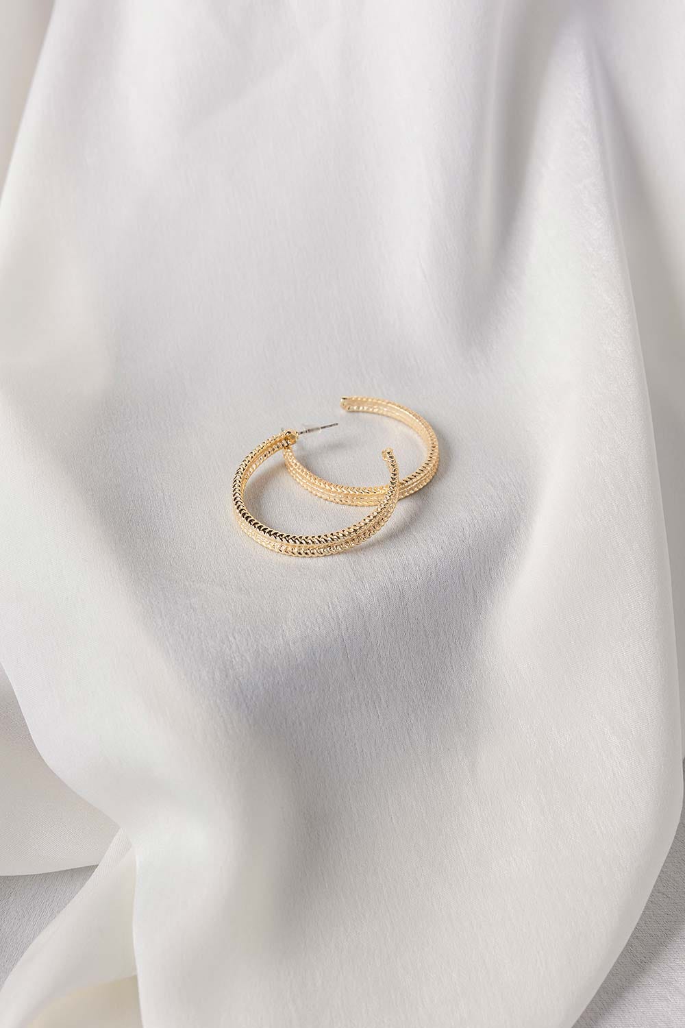 Gold C Hoop Earings