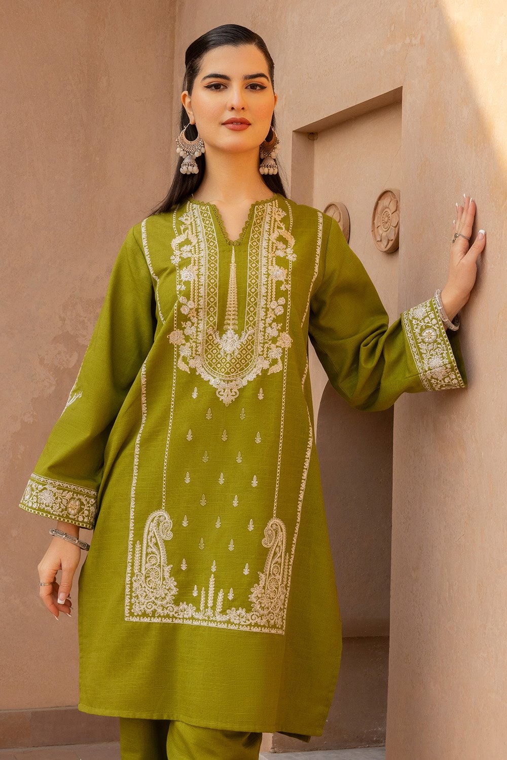 3 Piece Khaddar Embroidered  Suit