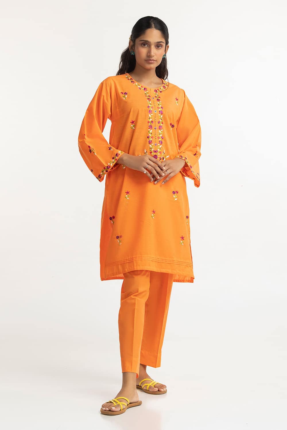 Paper Cotton Embroidered Co-Ord Set