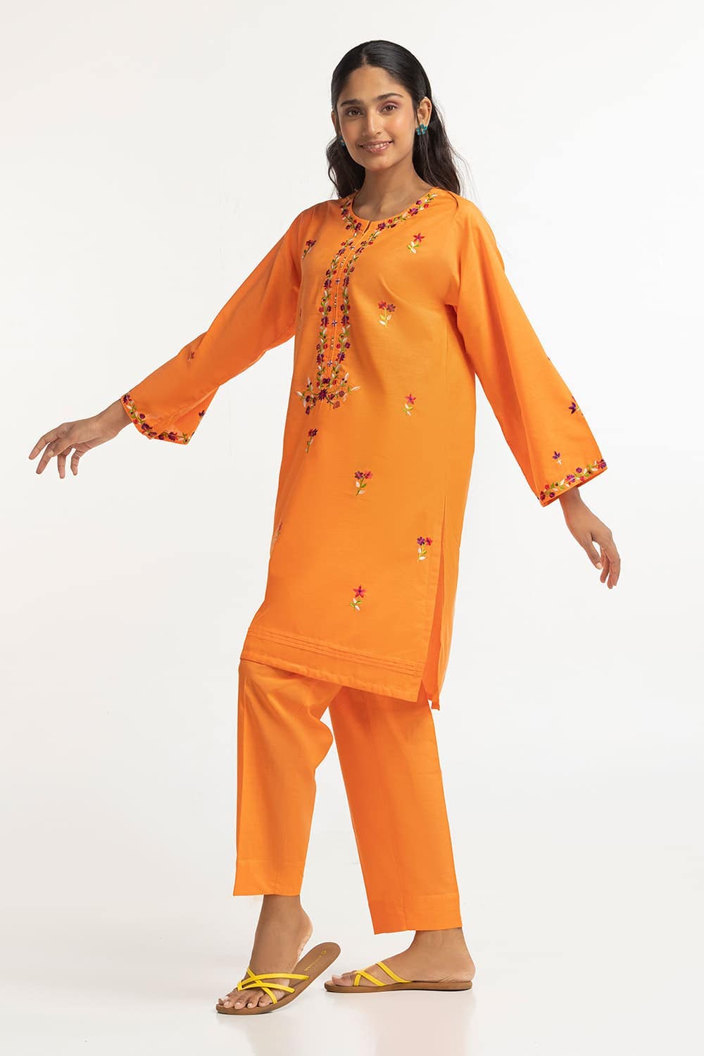 Paper Cotton Embroidered Co-Ord Set