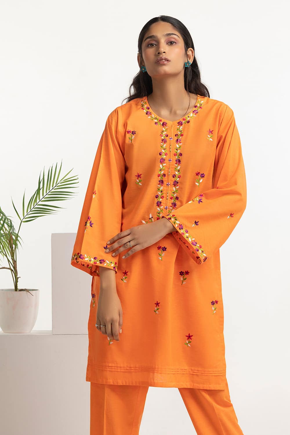 Paper Cotton Embroidered Co-Ord Set