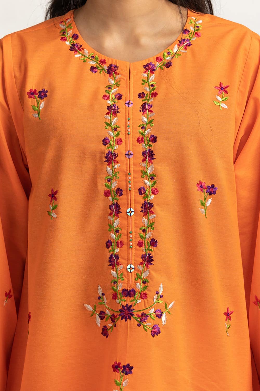 Paper Cotton Embroidered Co-Ord Set