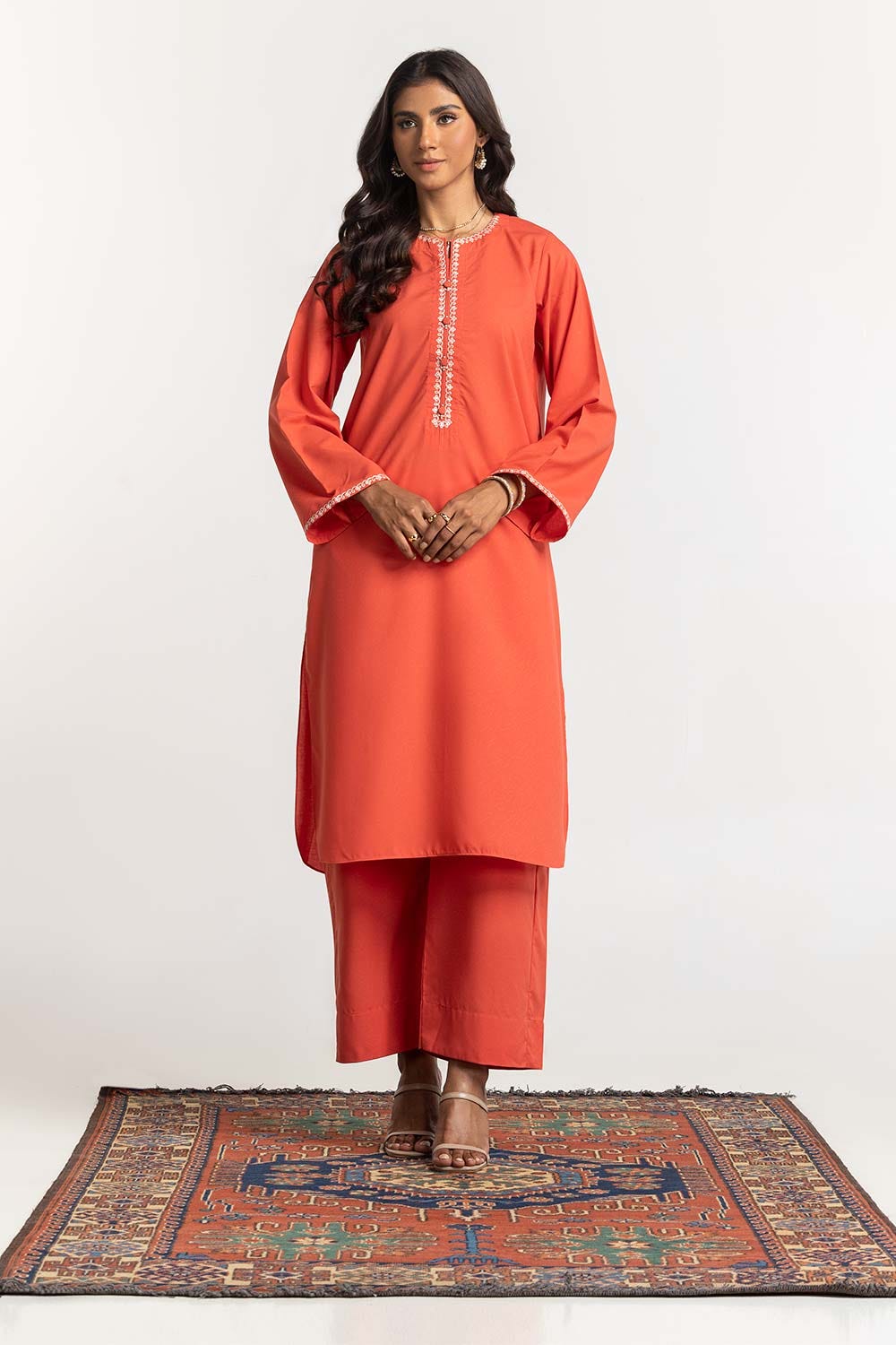 Blended Embroidered Shirt And Dyed Trouser