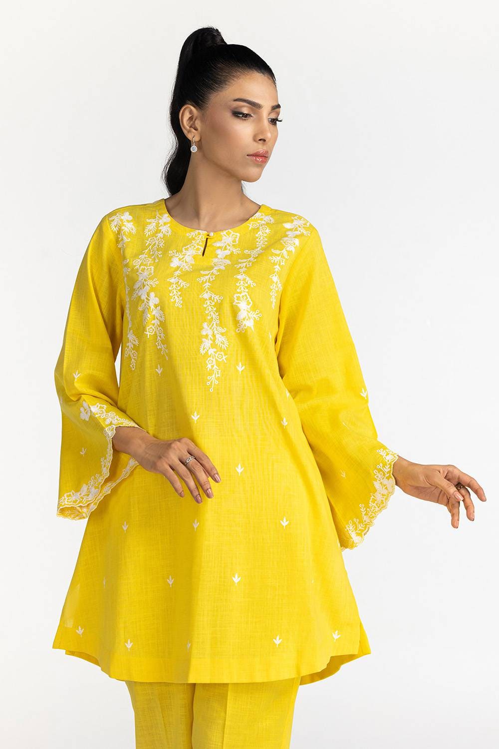 Cotton Slub Embroidered Co-Ord Set