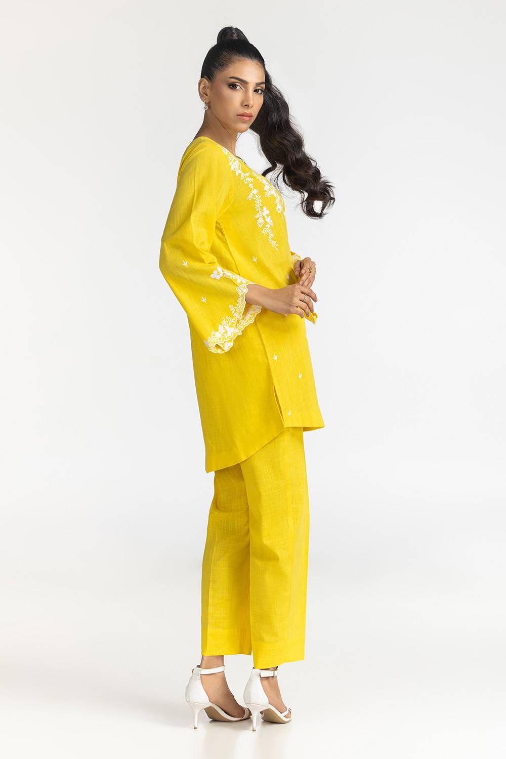 Cotton Slub Embroidered Co-Ord Set