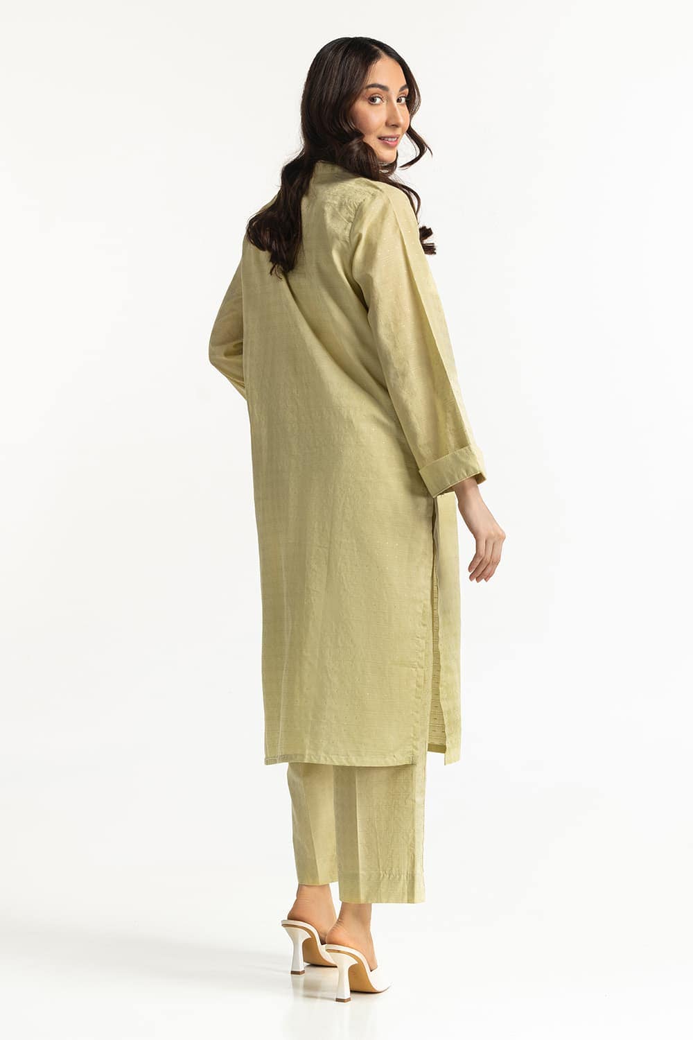 Lurex Jacquard Embellished Shirt And Trouser