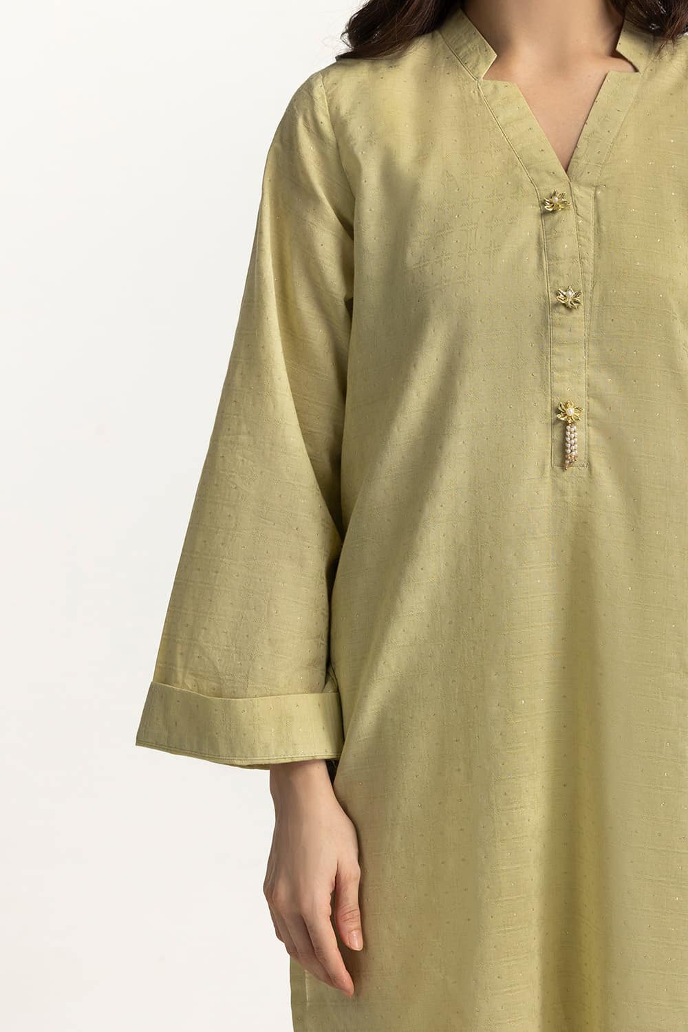 Lurex Jacquard Embellished Shirt And Trouser