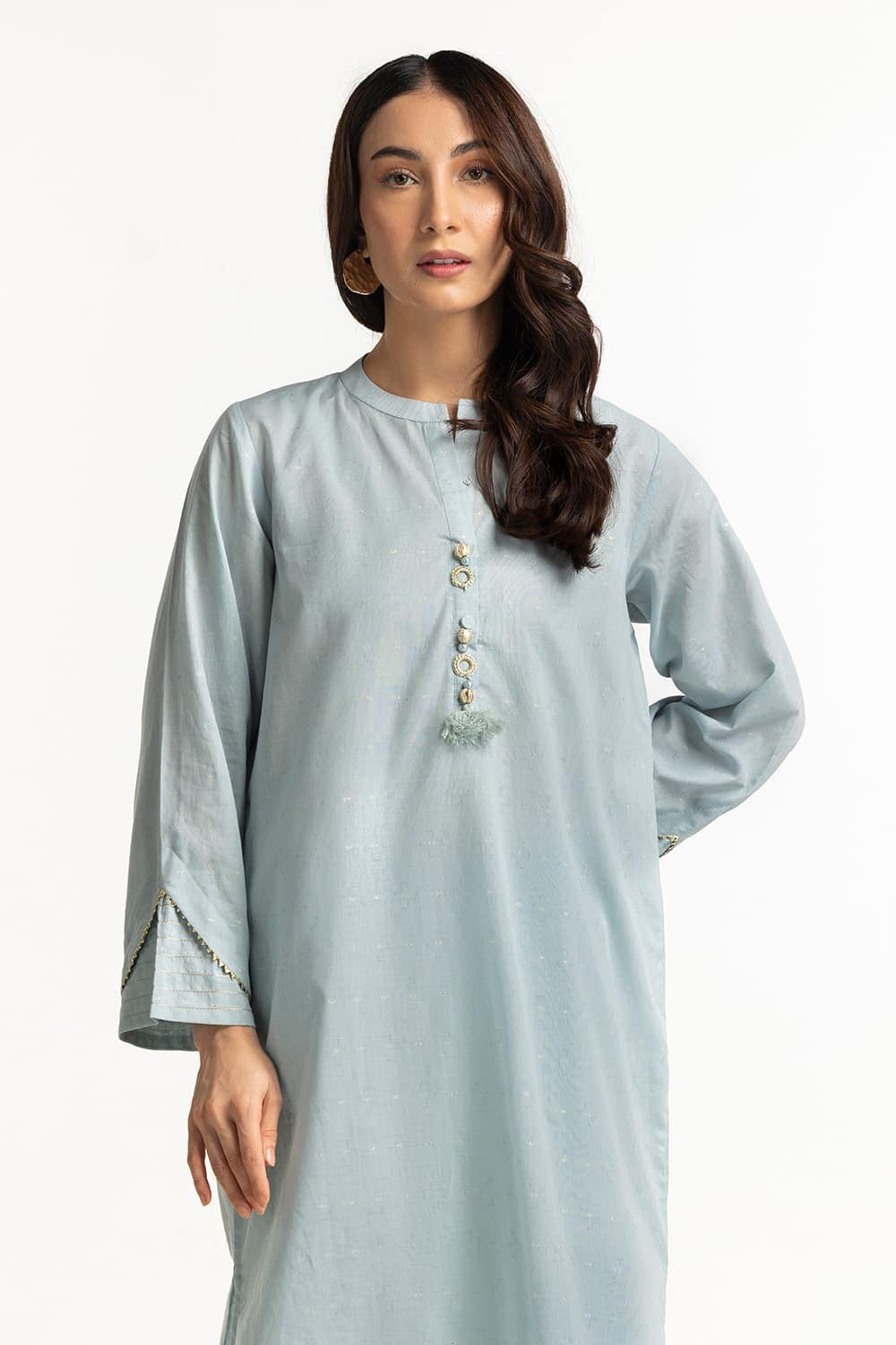 Lurex Jacquard Embellished Shirt And Trouser